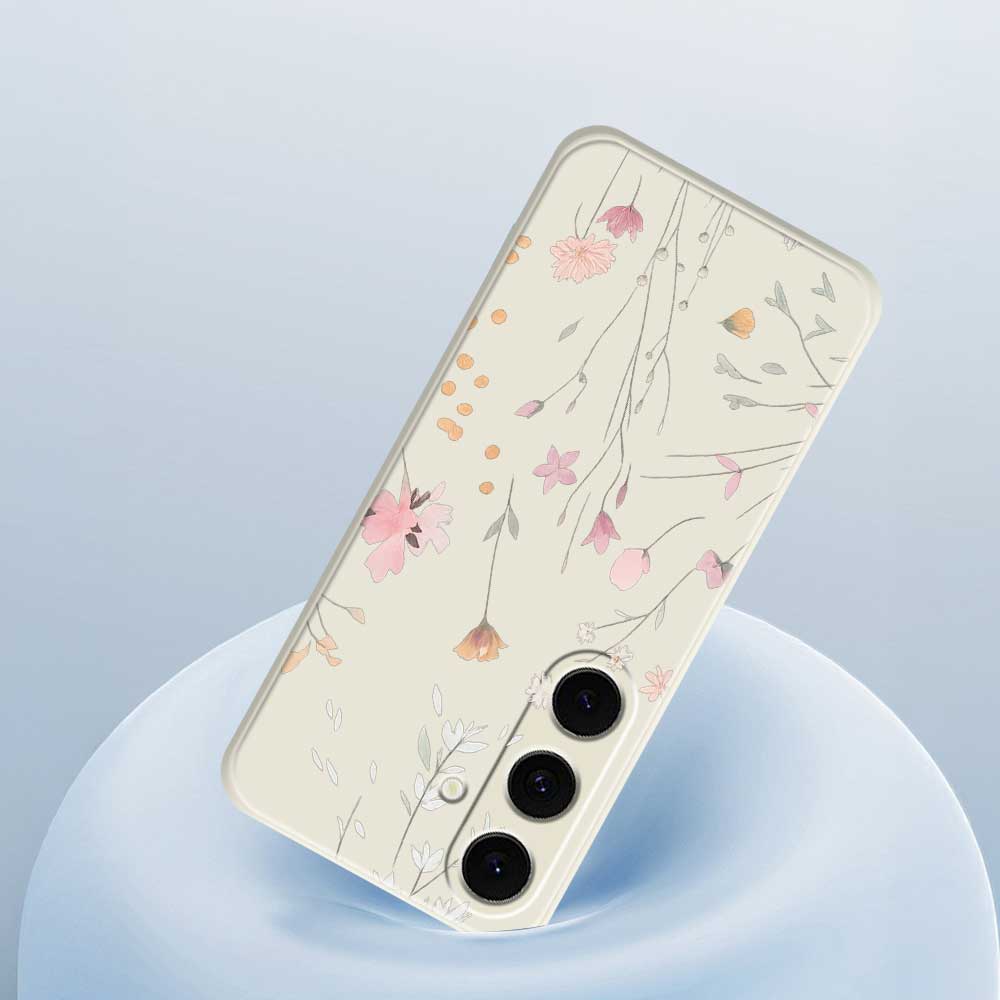 For Samsung Galaxy S25 FE Case Flower Pattern Printing Straight Edge TPU Phone Back Cover