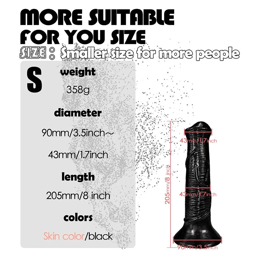 Horse Dildo Anal Plug Soft Penis Anal Dilator with Suction Cup Phallus Butt Plug Stimulate Vagina Anus Dick Sex Toys