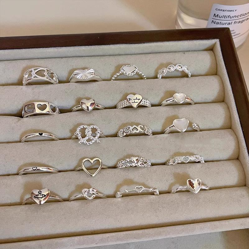 Elegantly Adjustable Crafted Open Heart Ring For Women Unique Design Geometric