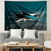 1PC Shark City Lights Tapestry Accessories Playroom Tapestry, for Bedroom,Livingroom, dormitory Room Wall Decor Fan Birthday Gifts