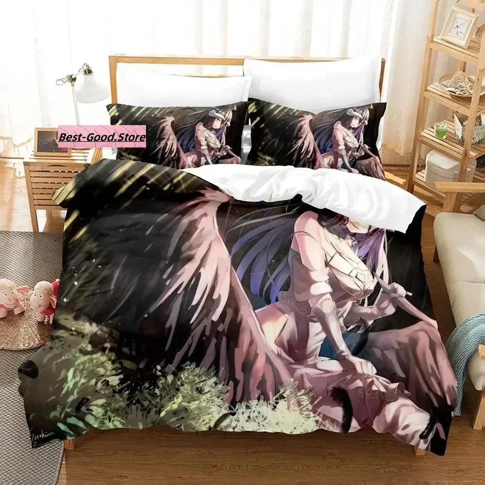 OVERLORD Bedding Set Single Twin Printed Bed Set With Pillowcase Bed Duvet Cover Soft Single Double Queen Super King Size