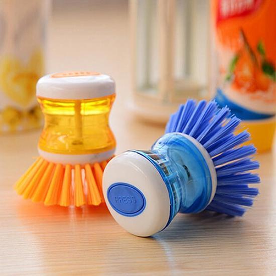 Multifunctional Automatic Soap Dispensing Pot Brush Kitchen Cleaning Scrubber Household Tool