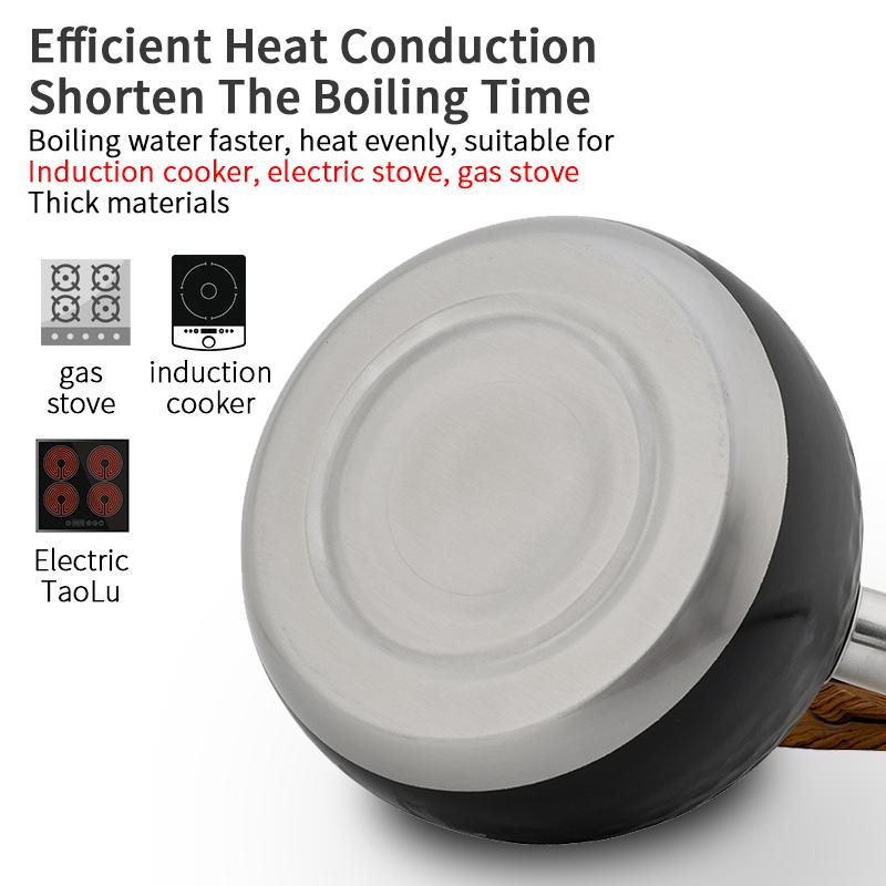 3L Nerezová Pískací Varná Konvice Kuchyňské Nádobí Kladívkový Vzor Zvuková Konvice Tepelně Odolná Rukojeť Plynové Indukční Sporáky