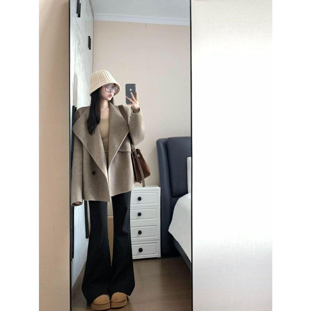 Women's 2025 Korean Style Loose Woolen Coat - Autumn/Winter Temperament