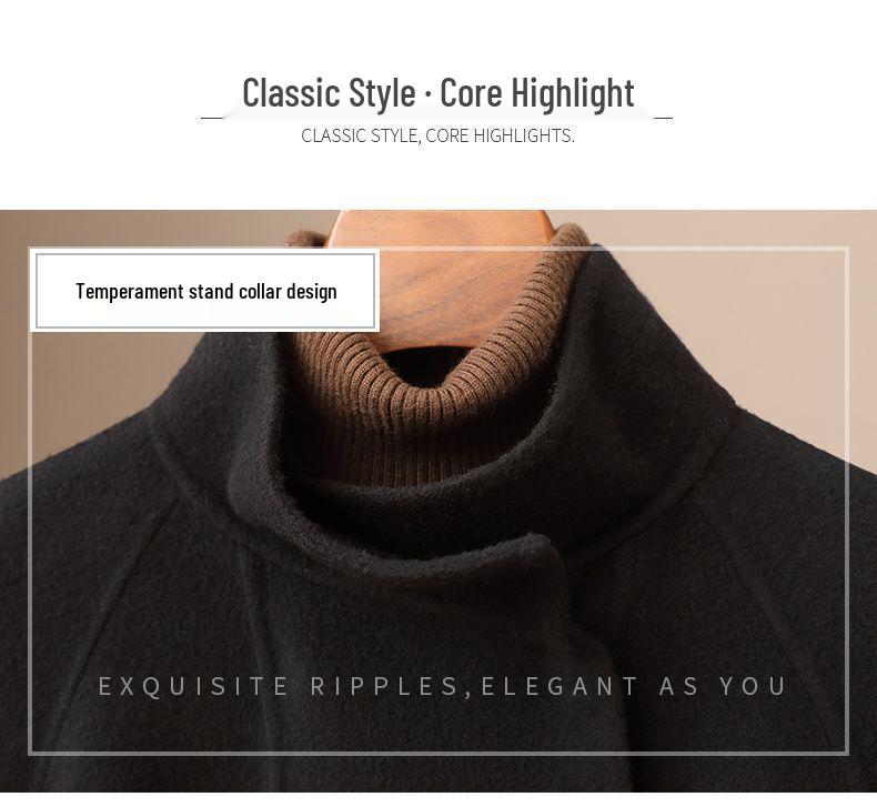 2026 Spring Women's 30% Cashmere Wool Coat - Casual Stand Collar Double-faced Jacket