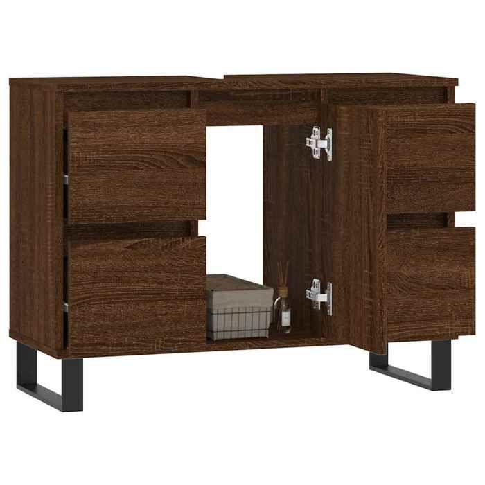 VidaXL Armoire salle de bain chêne marron 80x33x60cm bois d'ingénierie 831667