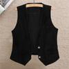 

ThreeThree Denim Vest Women s Short Spring and Autumn All-match Slim Sleeveless Jacket Vest Single-breast… More L