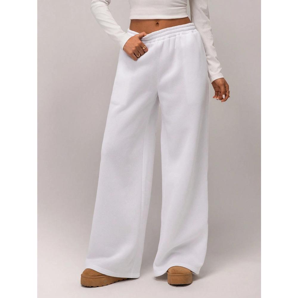 Winter Elastic and Plush Loose Wide Leg Sports and Leisure Pants