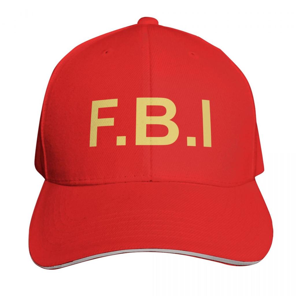 FBI Logo Yellow Baseball Cap Casual Daily Wear Quick Dry PerforUnisexce Cotton Twill Breathable