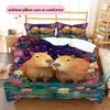 Two Capybaras Pattern Bedding Home Decoration Birthday Gift (1 * duvet cover + 2 * pillowcase, without core)