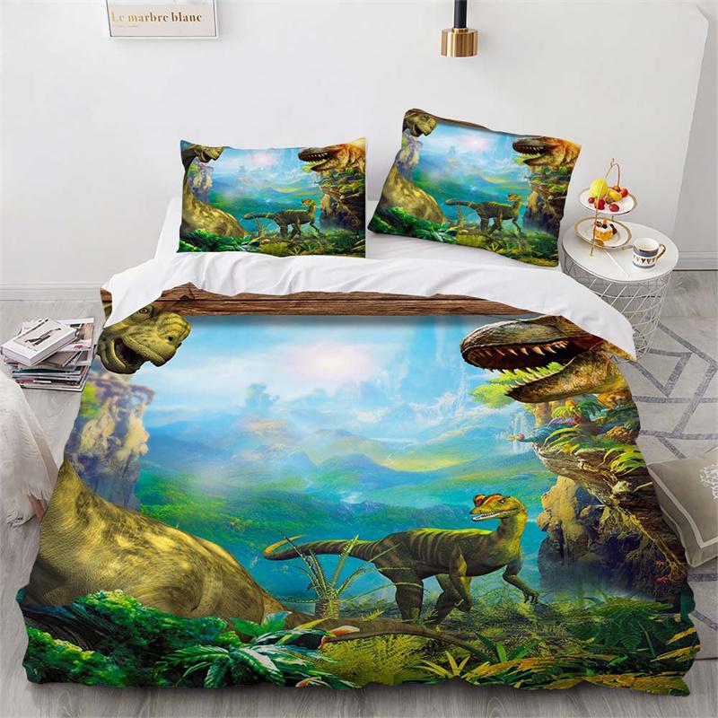 Jurassic World Park Dinosaur Bedding Set Boys Girls Twin Queen Size Duvet Cover Pillowcase Bed Boys Adult Home Textileextile
