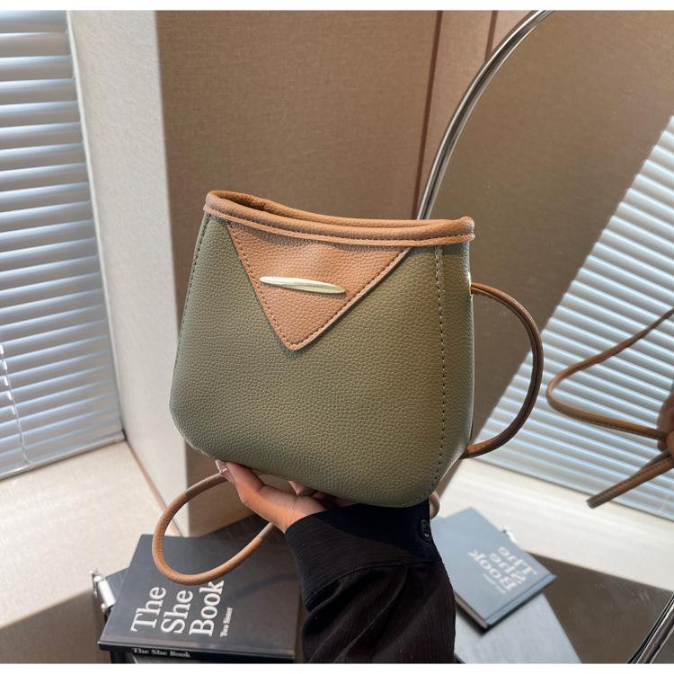 

Елітна маленька жіноча сумка 2024, нова осіння мода, універсальна сумка через плече, популярне жіноче відро зелений