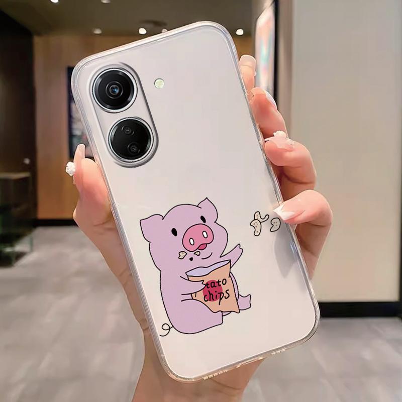 Transparent Phone Case For Poco C65 Redmi Note 15 Pro+ Plus 14C Cover Cartoon Flowers Soft TPU Shockproof Funda Bags Heart Clear