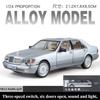 CTEJP1 1:24 Mercedes Benzs W140 S320 Classic Sedan Alloy Scale Car Model Diecast Metal Sound&Light Children Toy Car Vehicles Gift