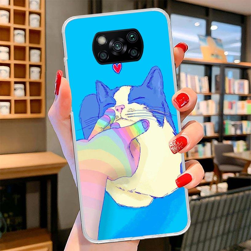Cat Cute Kitten Cartoon Cover Phone Case For Xiaomi Poco F7 Ultra X7 X6 X5 Pro M7 Redmi 15C 15 13C 13 12C 12 10C 10 9A 9C 9T 9 S