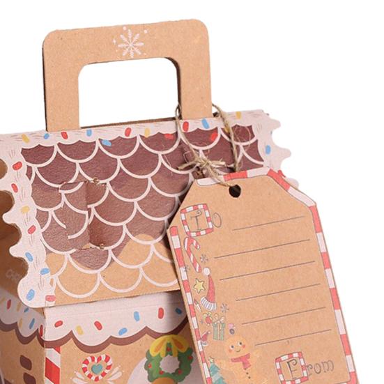 10 stk Julegaveeske Utsøkt utførelse Husform Kake Godteriboks for Fest Festlig Pynt