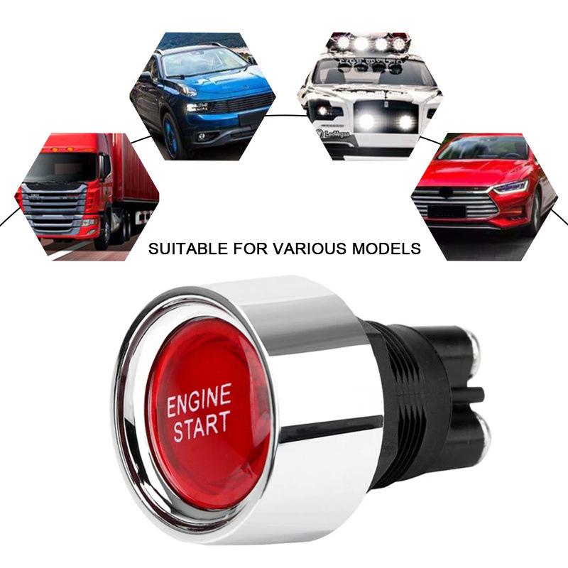 1Pc 12V 50A 3 Pin Spst Momentary Keyless Push Button Starter Switches On Off For Cars Marine Rv Car Engine Start Ignition Switch