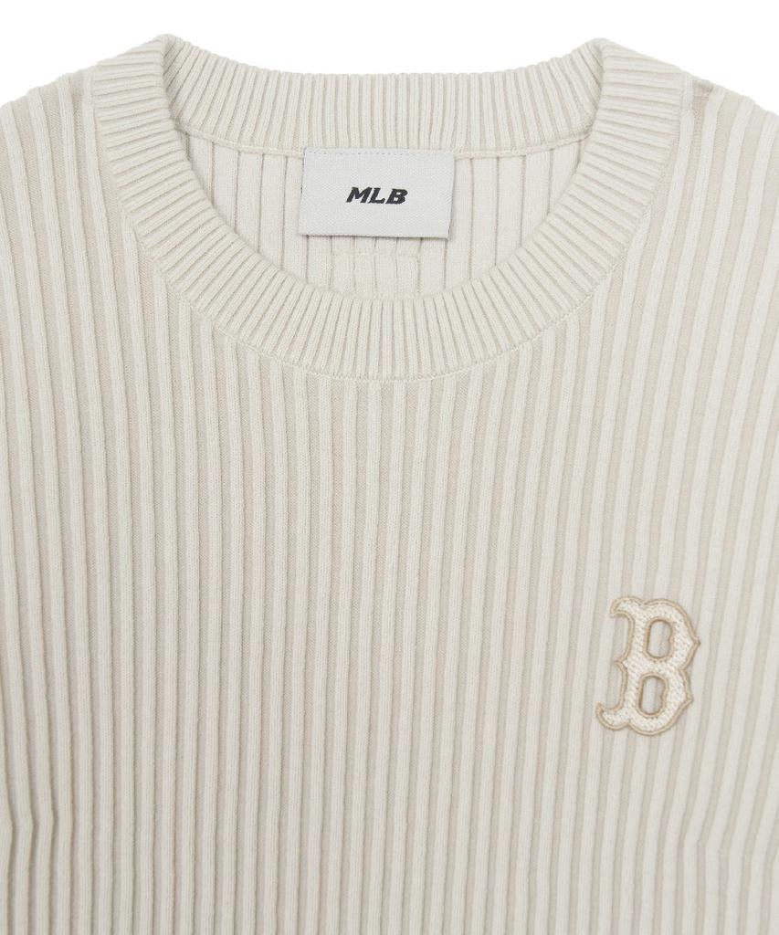 Emelbi Women'S Basic Street Rib Short Sleeve Knit Bos (Cream)