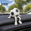 Classic Football Pattern Ornament 3D Printed Soccer Ball Buddy Figurine with Articulated Legs, Decorative Sports Collectible, Durable Desktop