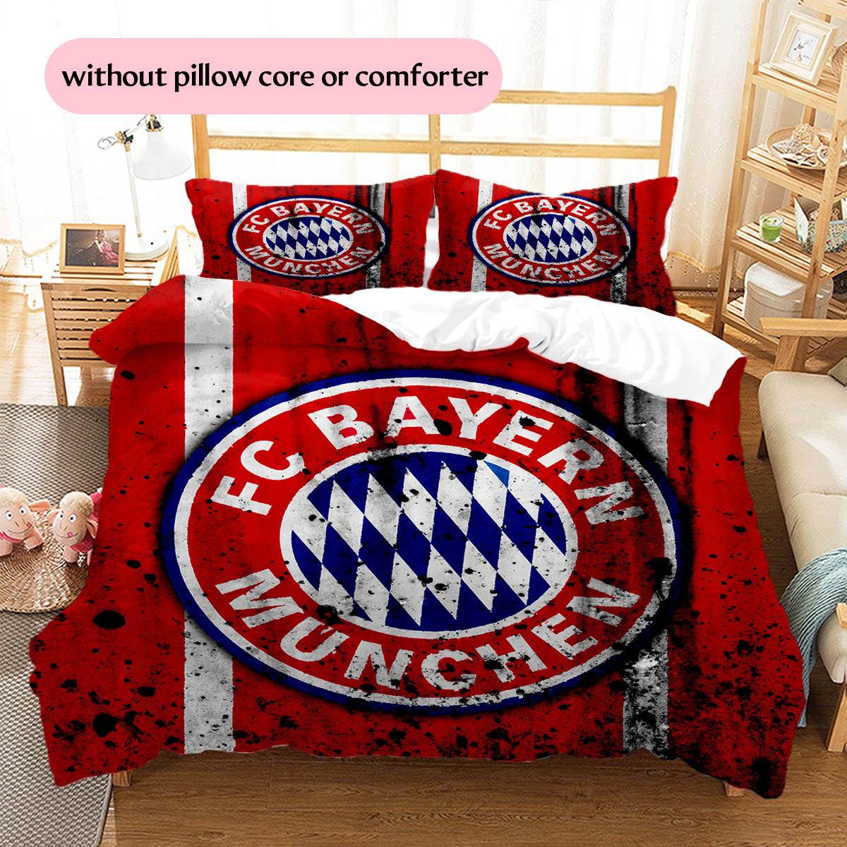 

Bayern Munich Football Club Pattern Bedding Quilt Set Home Decoration Gift (1 * duvet cover + 2 * pillowcase without core) 135x200cm