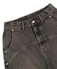 XTONZ Xp284 Boro Patchwork Bermuda Denim Pants (Brown)