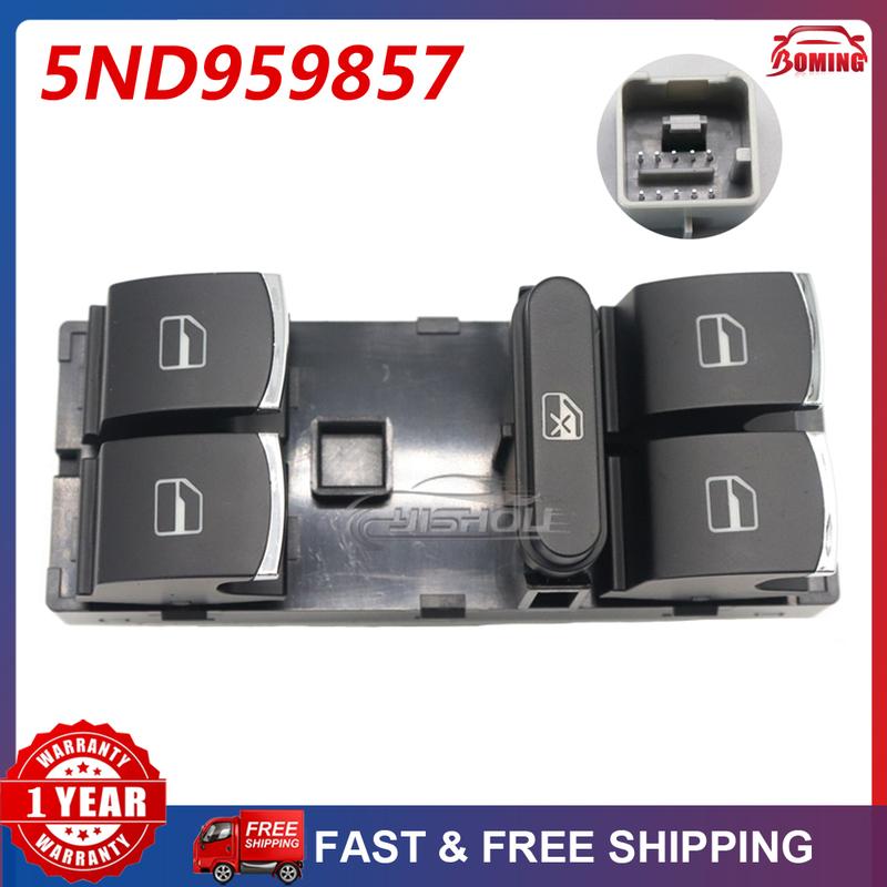 5ND959857 Power Window Switch Control Master Switches Fits For Volkswagen CC Golf GTI Jetta Passat Tiguan 5K4959857AXSH New
