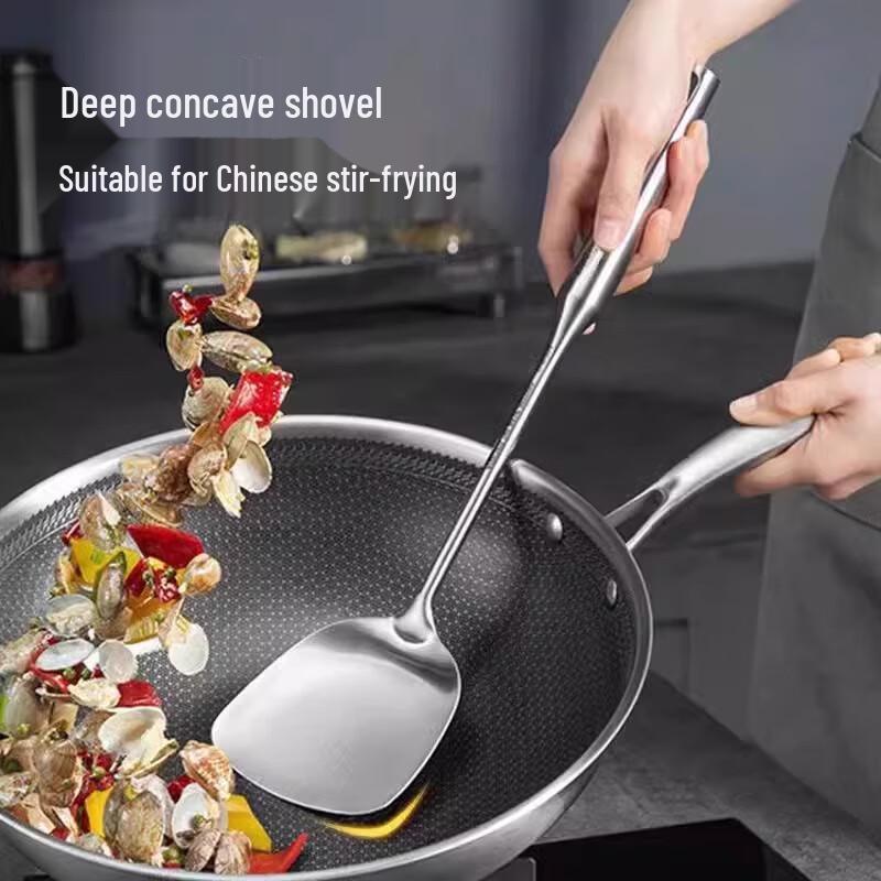 Zhaoran 316 Stainless Steel Wok Spatula & Soup Ladle Set