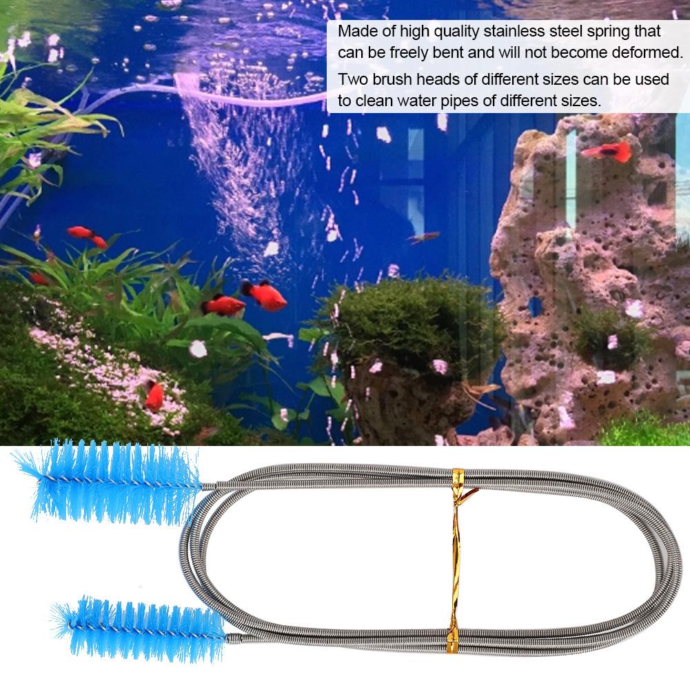 Flexibler Schlauchreinigungsbürste Edelstahl Filterpumpe Federbürste Doppelendbürste(blau )