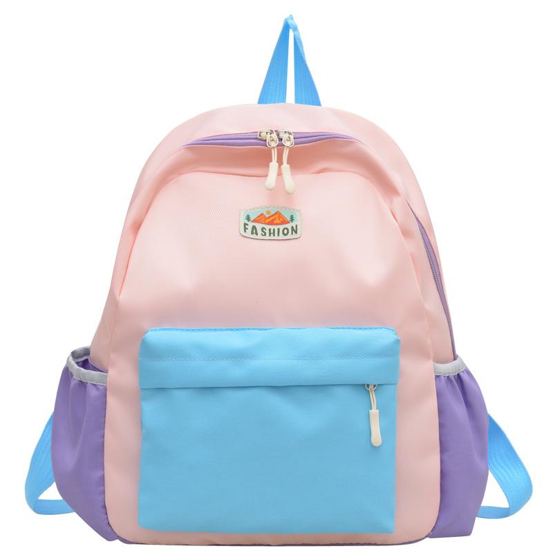 Schoolbag new children's high-value contrasting color foreign style schoolbag kindergarten trend lightweight leisure outdoor waterproof backpack