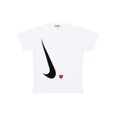 Camiseta de Manga Corta Blanca para Mujer Comme des Garcons Play x Nike Play Together AE-T401-051-1