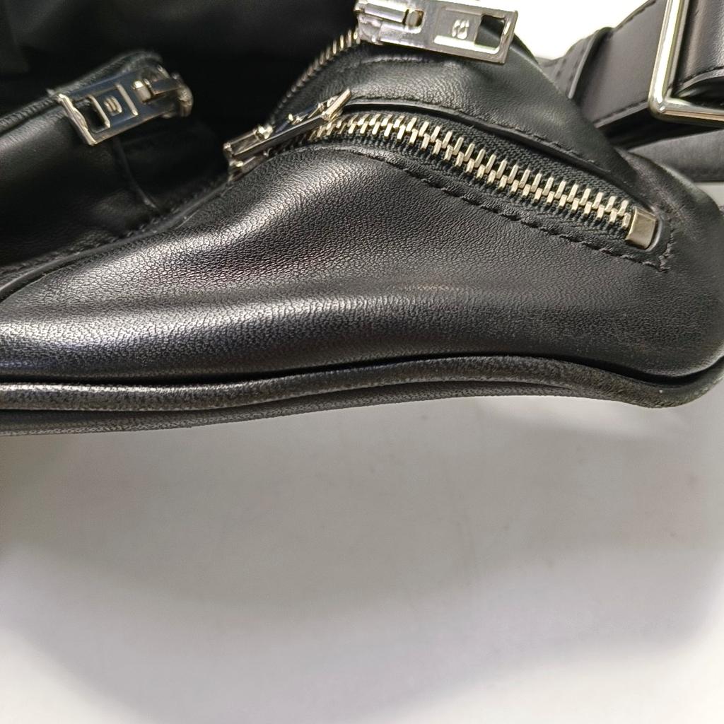 [Gebraucht] Schwarze Leder Bauchtasche Mittel - Sehr Gut #1N84LN0