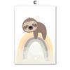 Boho Bear Sloth Mountain Sun Rainbow Nursery Posters Cartoon Wall Art Print Canvas Painting Baby Kids Room Home Decor Pictures