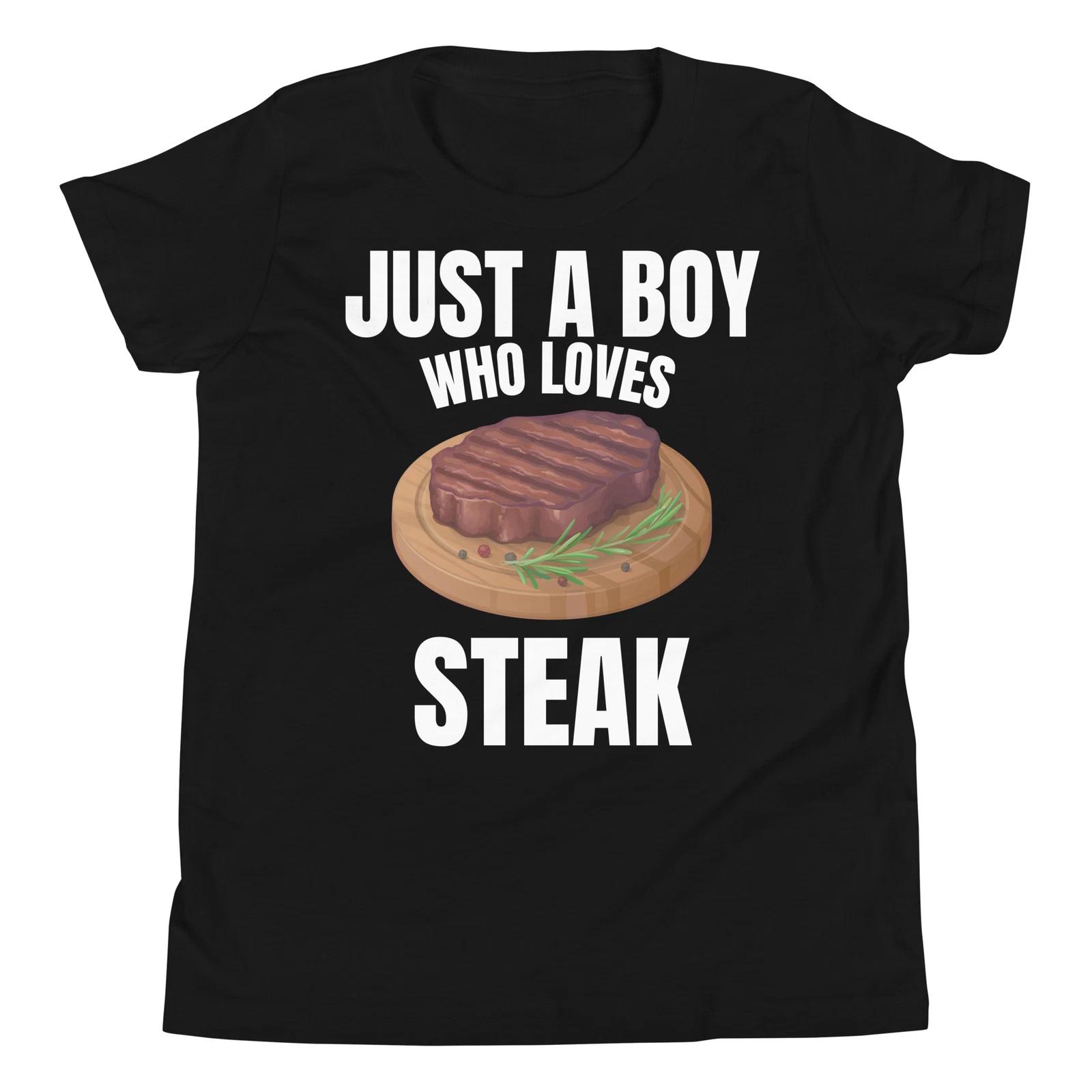 Just a Boy who Loves Steak Meat Eater Steak Lover Novelty Youth T-Shirt 100