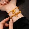 24K echtvergoldetes chinesisches geometrisches rundes Perlenarmband leichter Luxus hochwertiges Armband personalisierter Schmuck
