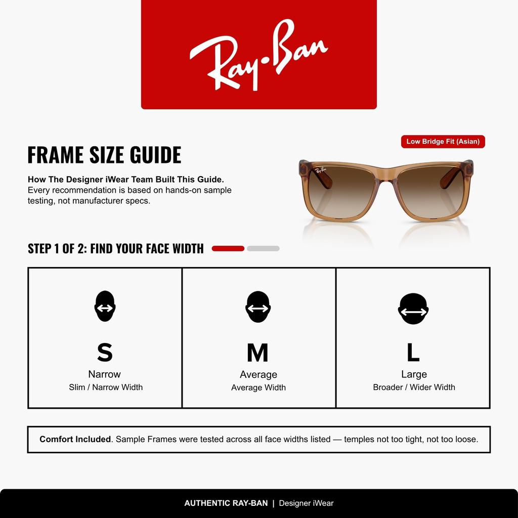Sunglasses 0RB4165F JUSTIN RUBBER BEIGE GRADIENT BROWN 68141355 Asian Fit Polarized [Ray-Ban] (Beige/Brown)