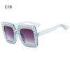 Crystal Oversized Sunglasses for Women Rhinestone Square Diamond Sun Glasses Retro Big Frame Sparkling Eyewear  New