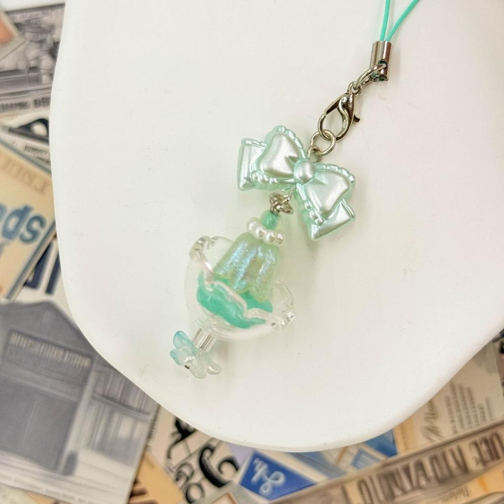 Pendente per Telefono Stile Giapponese Stile Retrò Ciondoli Carini Design Gelato Perla Per Chiave di iPhone 16 Airpod Auricolari Ins Corea Y2K