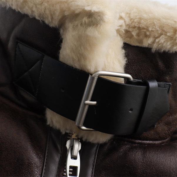 Women's Slim Fit Fleece-Lined Turn-Down Collar Double-Sided Short Vest for Autumn and Winter