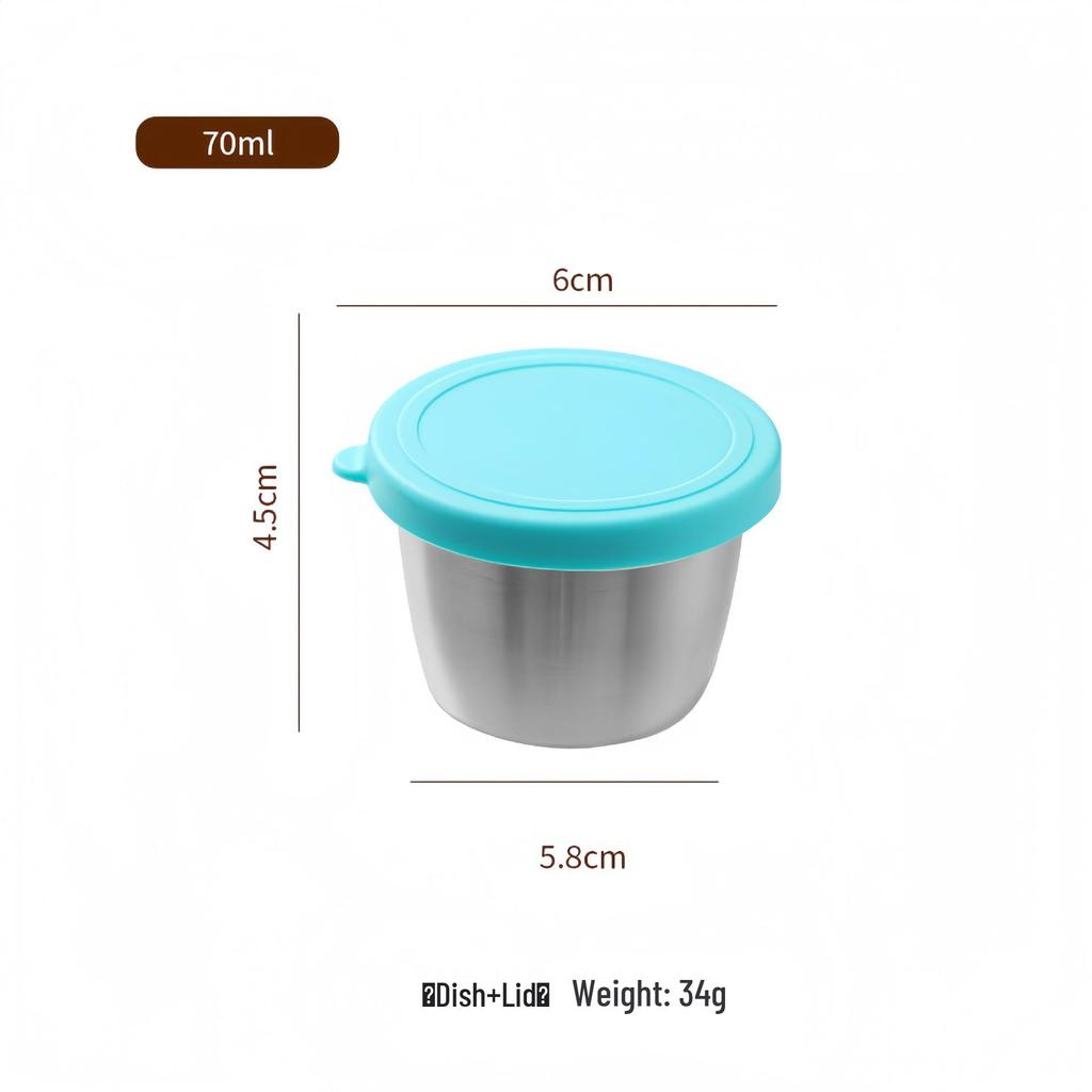 Portable Stainless Steel Sauce Cup with Leak-Proof Silicone Lid - Ideal for Outdoor Salads