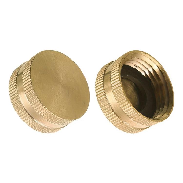 2/4Pcs Garden Hose Caps Brass Hose Garden Hose Connectors Brass Caps 3/4" Female