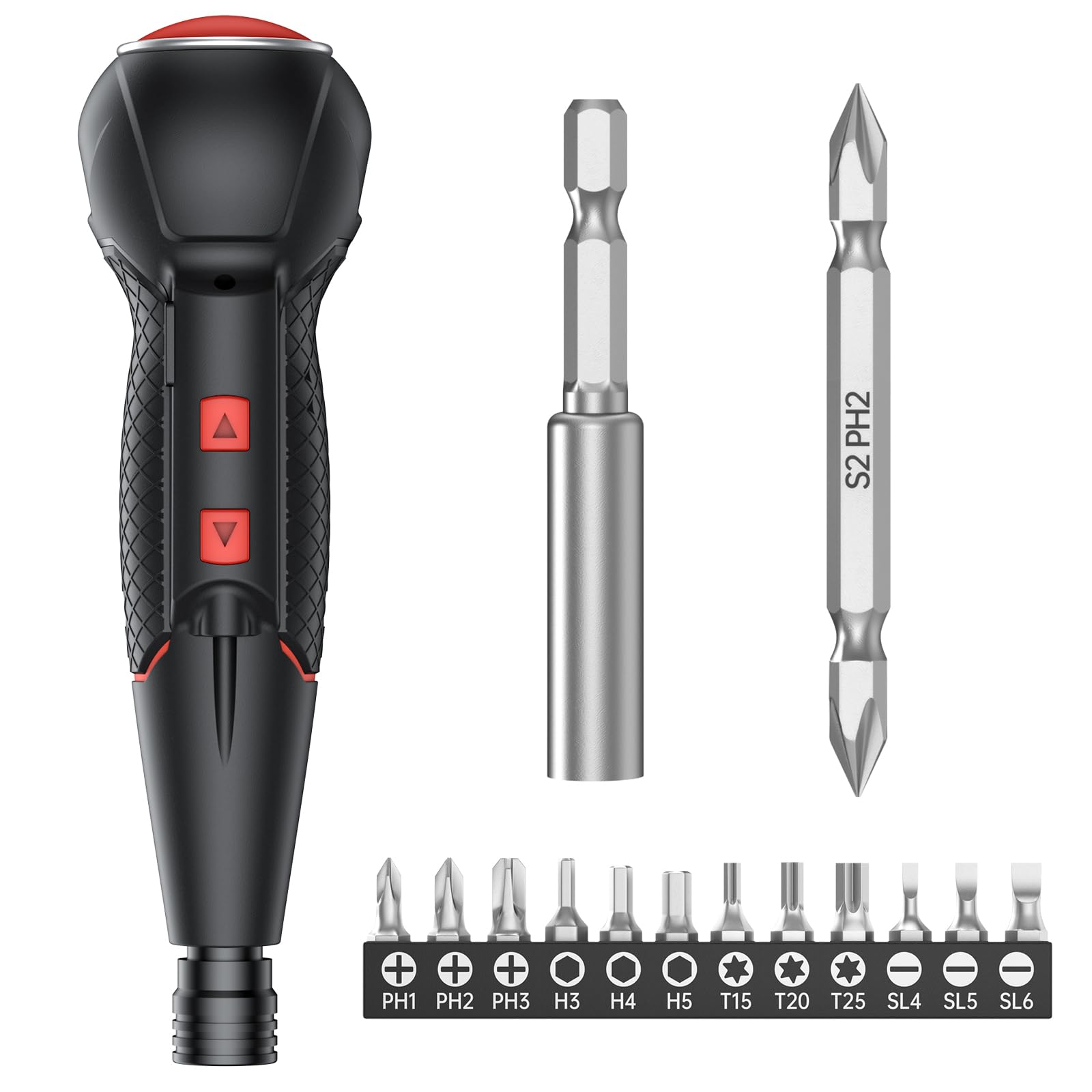 

AAL Электрическая USB Эргономичная Светодиодная Простое Управление для Дома Включает 14 Усиленных Отверток из Сплава 2025, Компактная, Портативная, Ручная, Type-C