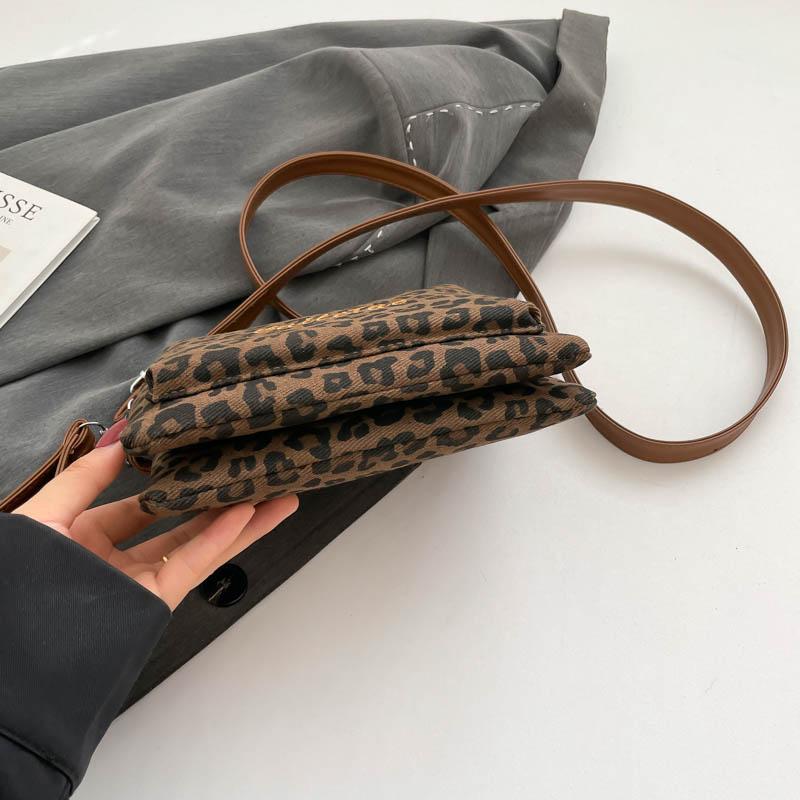 Women's Leopard Print Handbag Vintage Shoulder Bag