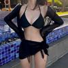 Bikini Swimsuit Women's Four Piece Set Small Chest Gathering Mesh Split Beach Vacation