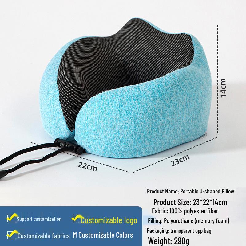 U-Shaped Memory Foam Travel Pillow for Neck and Cervical Spine Support