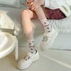 Ruffle Cherry Short Socks Letter Summer Tube Socks Kawaii Mesh Ankle Socks  Lady