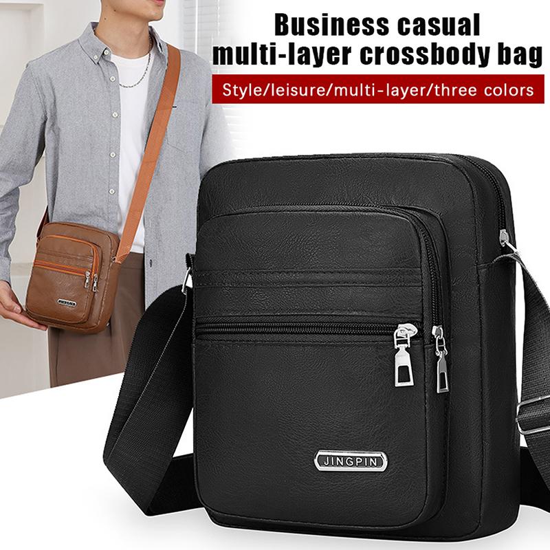 Man Messenger Bag Business Leather Bags Fanny Pack Men'S Genuine Leather Crossbody Shoulder Bags High Quality Tote