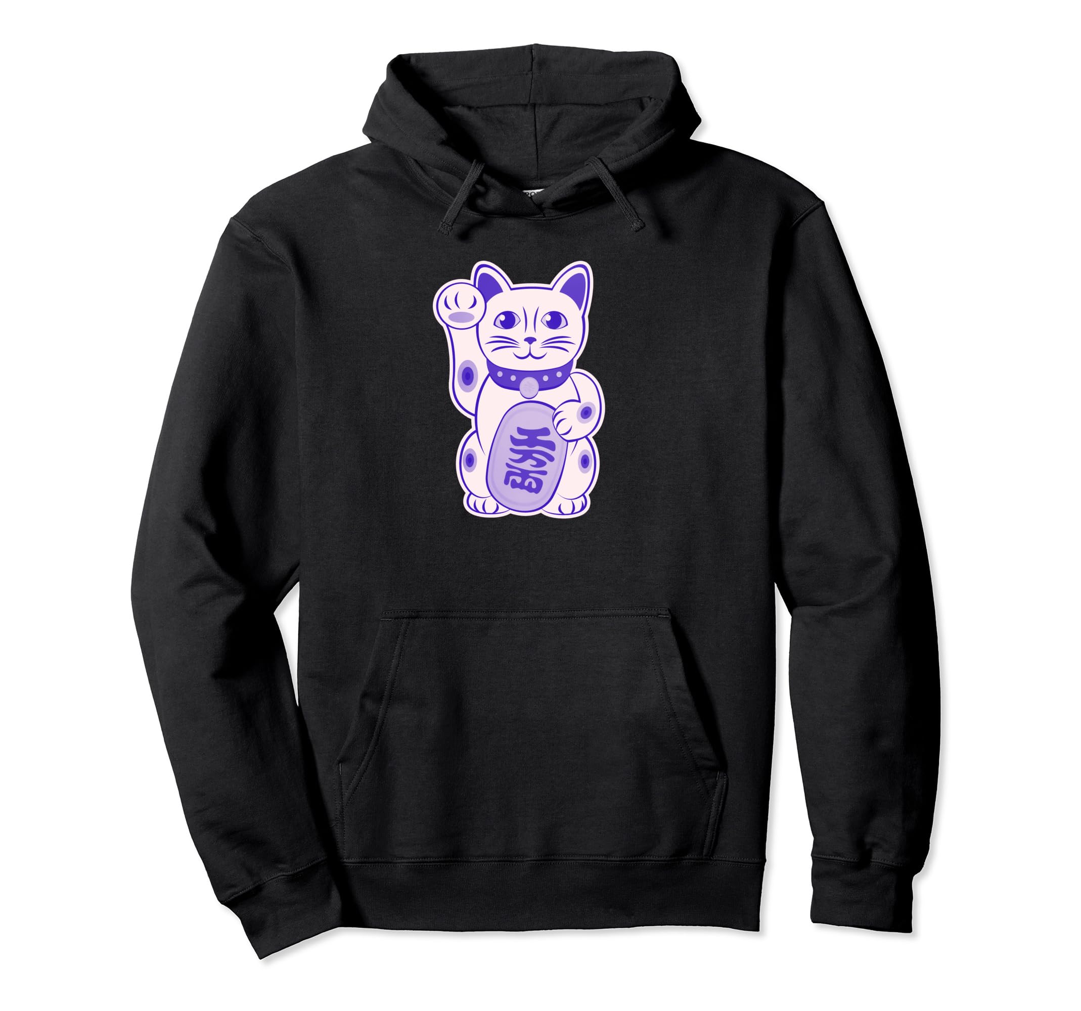 

Lucky Cat Cute Maneki Neko Vintage Style Hoodie чорний
