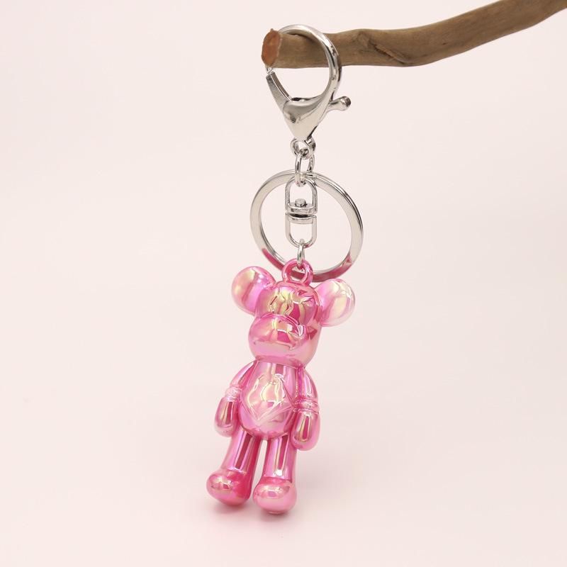 Colorful Cartoon Bear Keychain, Versatile Kids' Gift, Car Key Pendant, Bag Charm Ornament