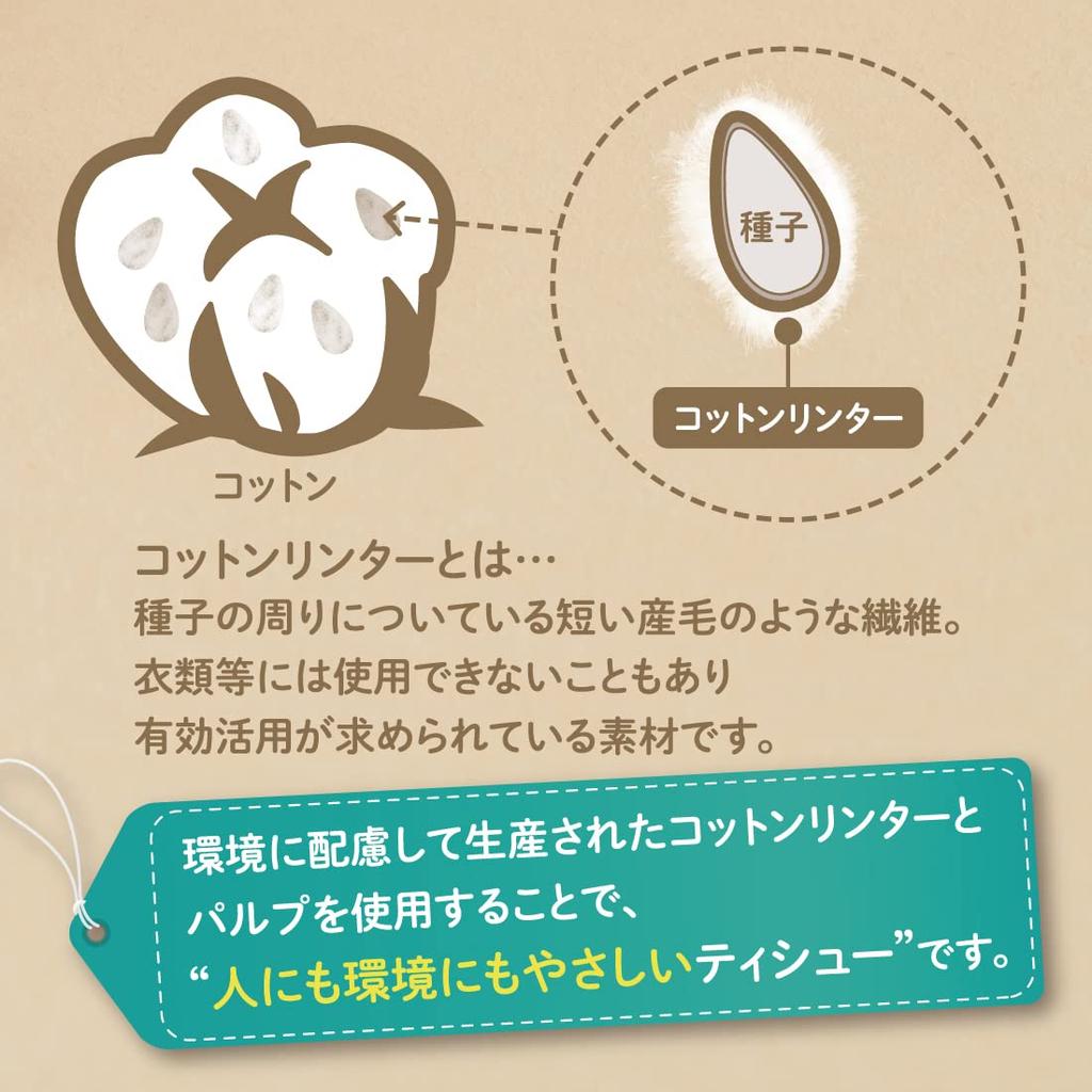 Elleair Cotton 150 sztuk x 5 celulozowe chusteczki, Feel, pudełka, 100%