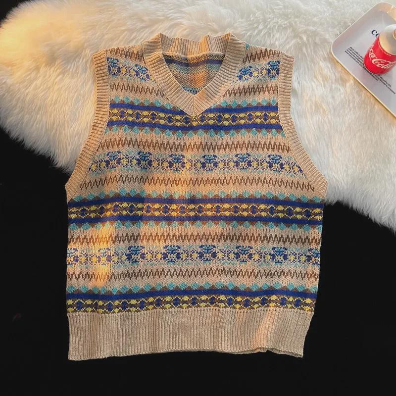 

Мужской жилет-свитер в японском стиле с V-образным вырезом в стиле ретро — модный, повседневный, без рукавов, идеальный вариант для весны. 2X Large